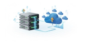 Servidor escalando recursos automáticamente hacia la nube